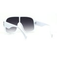 thumbnail image 4 of Oversize Shield Large Racer 80s Funk Sunglasses White Smoke, 4 of 4