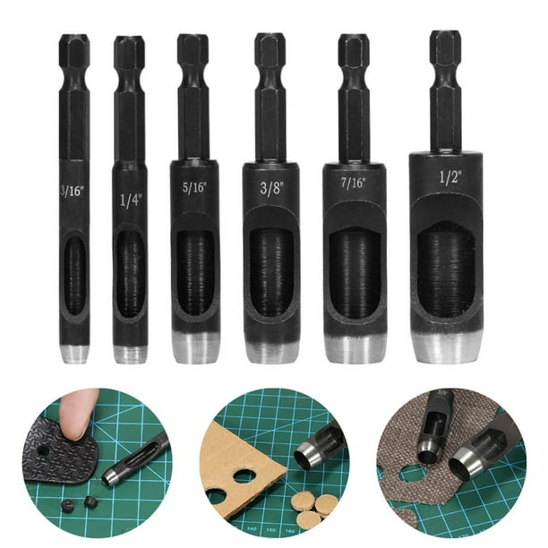 6pcs Leather Craft Hollow Hole Punches Plastic Rubber Punching for ElectricDrill Walmart
