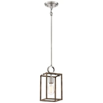 Minka Lavery Country Estates 6 1/2"W Wood and Brushed Nickel Mini Pendant