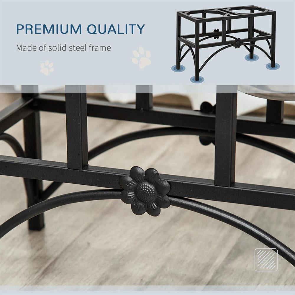 YYAo Dog Bowls, Dog Bowl Stand,Dog Food Bowls, 17" Double Heavy Duty Dog Food Bowl Elevated Pet Feeding Station