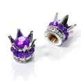 thumbnail image 1 of 2 Bouchons de Valve à Couronne Chromée avec Diamant Violet, 1 of 1