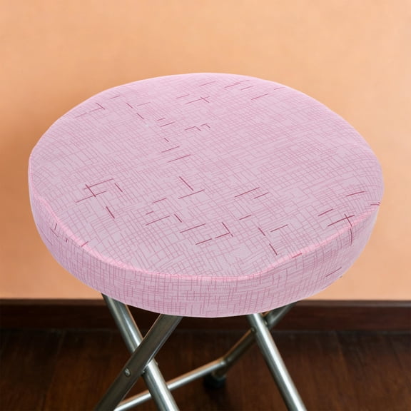 ETEREAUTY 3Pcs Elastic Pink Round Chair Cushion Covers Breathable Washable Decor Seat Covers