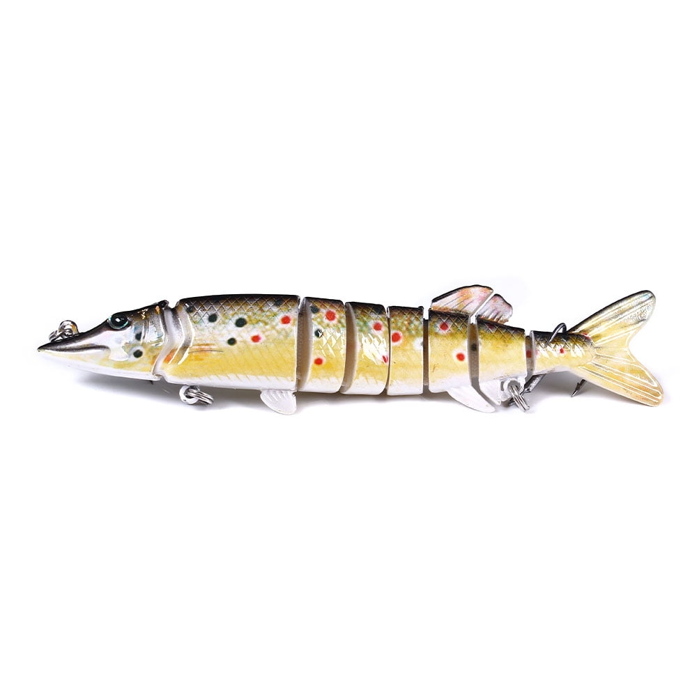 HENGJIA Fishing Lures, 15pcs Large Multi Jointed Fish Fishing Kits Slow Sinking Lifelike Swimbait Freshwater and Saltwater for Trout Bass Lures, 4.92"/0.65oz