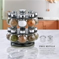 thumbnail image 6 of 16 Jar Ellington Revolving Countertop Spice Rack with Lift & Pour Caps and Spices Included, FREE Spice Refills for 5 Years: Black and Chrome, 6 of 7