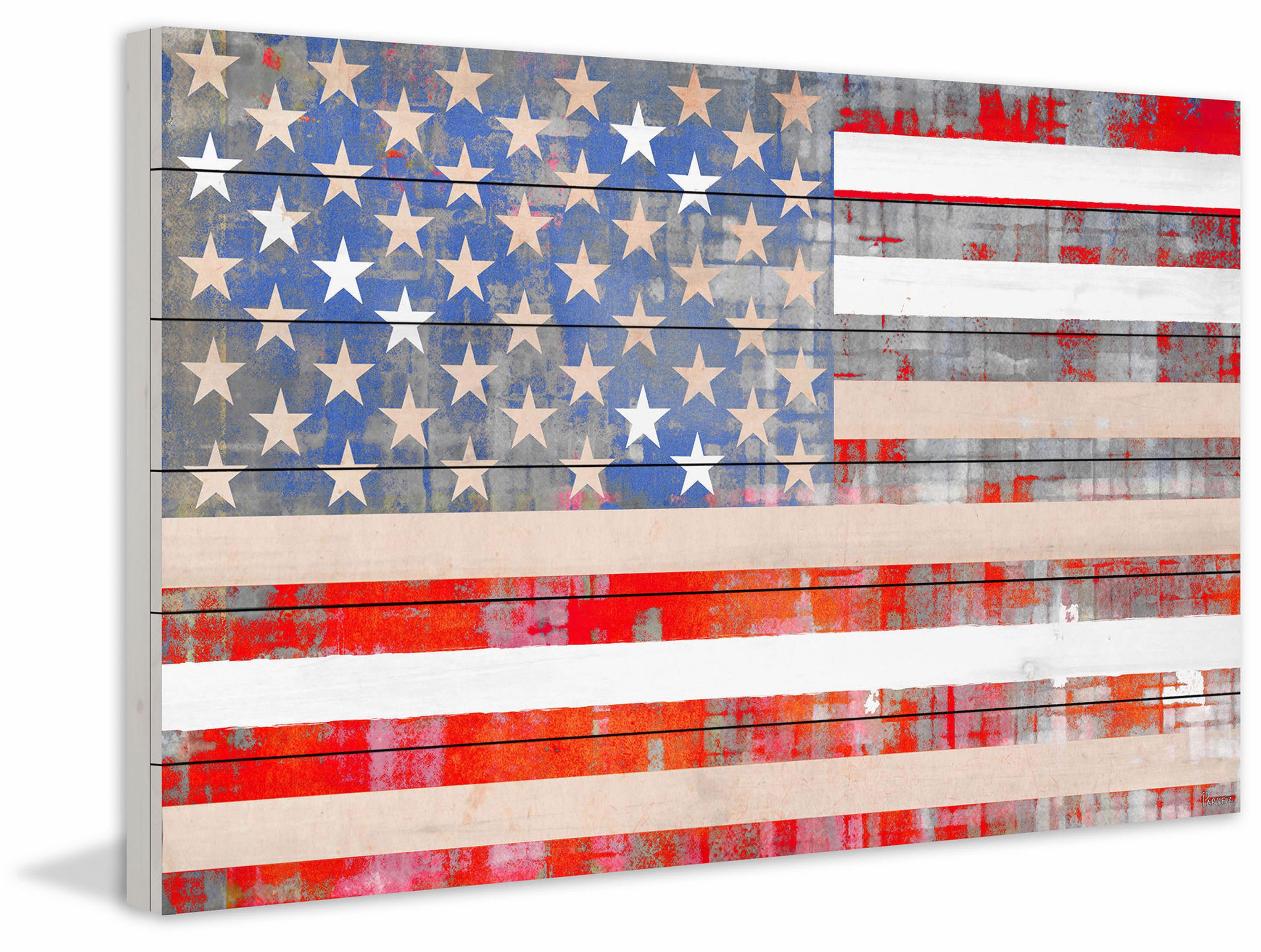 Parvez Taj American Dream White Wood Wall Art, 20" x 30"