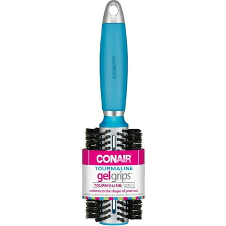 Conair Tourmaline Gel Grips Medium Boar Bristle Round Brush, Colors May Vary 1 ea