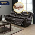 thumbnail image 3 of Ainehome3 Pieces Faux Leather Reclining Configurable Living Room Set, 3 of 5