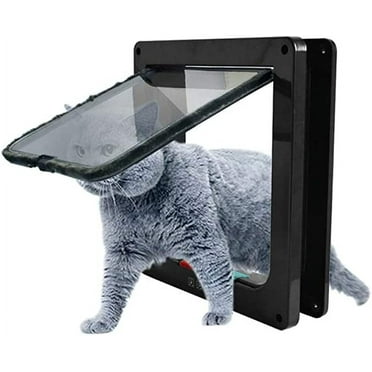 Cat Flap, Cat Flap for Cats, Dogs or Small Animals Controllable Lockable Easy to Install M, Black  JUNJUN