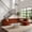 Dark Orange, variant on MODERNLUXE 119" Curved Oversized Sectional Sofa, L-Shaped Cloud Sofa Couch with Deep Seat, Modern Chenille Upholstered Corner Sofa for Living Room & Apartment,Grey