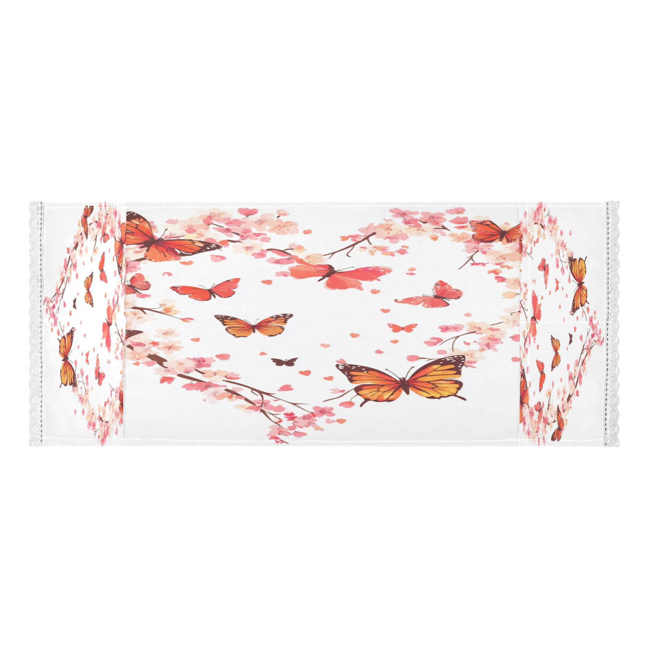 WOBOGO Orange Butterfly Pink Floral Washing Machine Cloth Dryer Refrigerator Top Cover Protective Non-Slip Mat For Kitchen Laundry