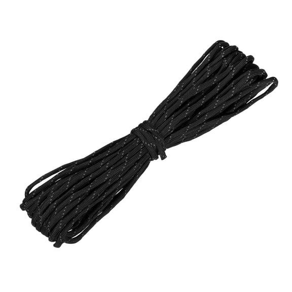 Uxcell Reflective Paracord Rope, 7 Strand Fluorescent Paracord Rope, 4 mm 49 ft for Camping Hiking (Black)