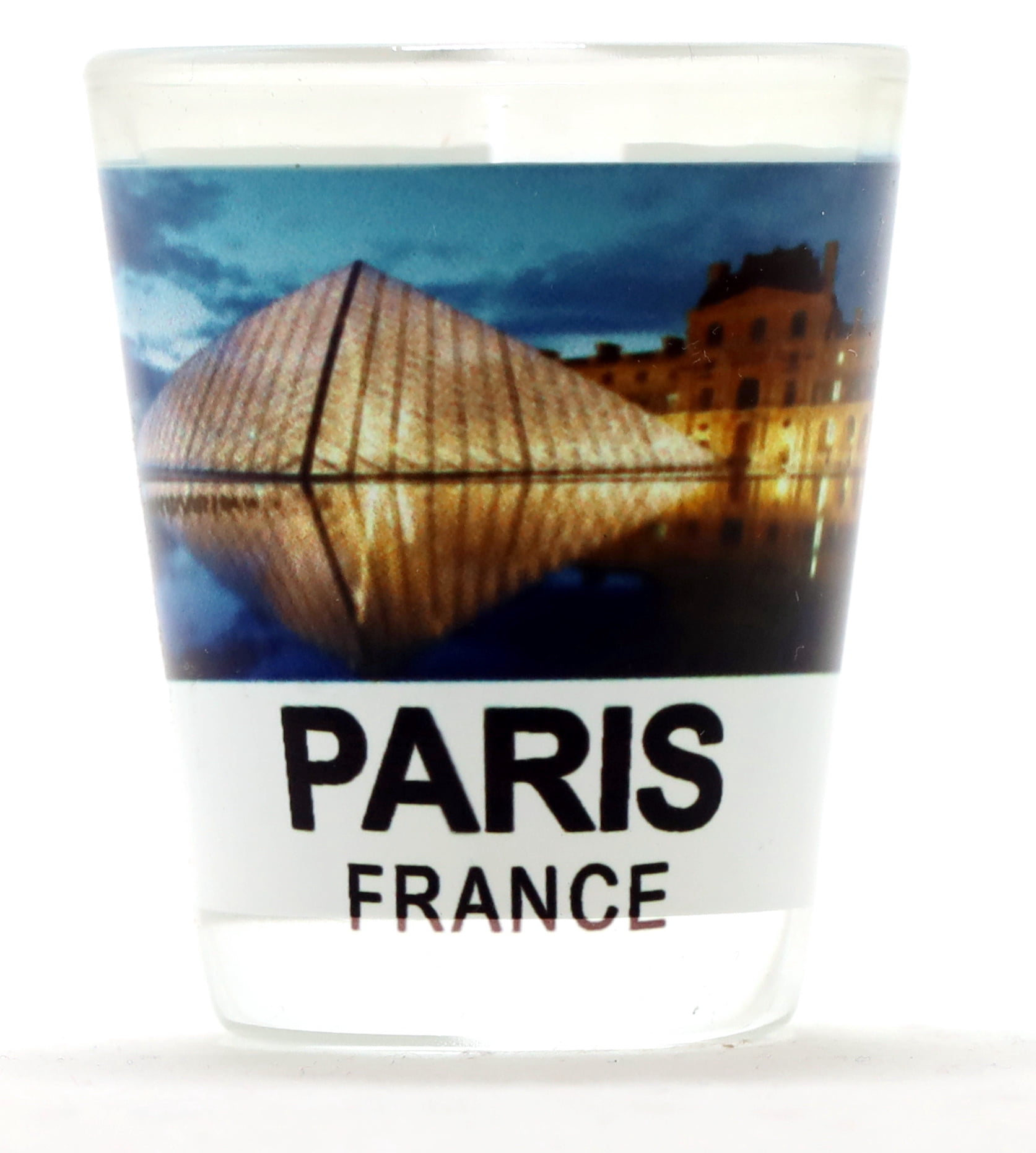 R And R Imports Paris France Design A Souvenir 1.5 Ounce Shot Glass Round Clear Single