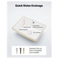 thumbnail image 5 of Undermount Bathroom Sink 15.75x12, White Ceramic Vessel Sink with Overflow, Under Counter Drop-in Lavatory, Rectangular Modern Basin for Small Bathrooms, 5 of 6