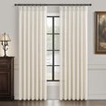 thumbnail image 1 of Cortinas plisadas de lino grueso, 213 cm de longitud, 2 paneles, color crema, 1 of 7