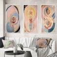 thumbnail image 1 of Designart "Synchronicity Pink Vintage Spiritual Retro Art III" Abstract Painting Framed Wall Art Set Of 3 - Pink Modern Frame Gallery Wall Set For Home Decor, 1 of 6