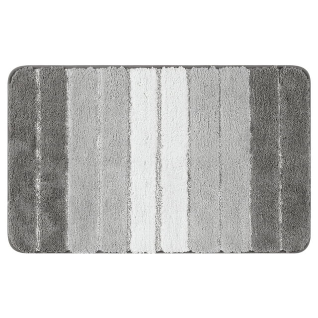 REGALWOVEN Alfombra de ba?o antideslizante, alfombra de ba?o suave y absorbente, respaldo de goma, color gris 16" x 24"