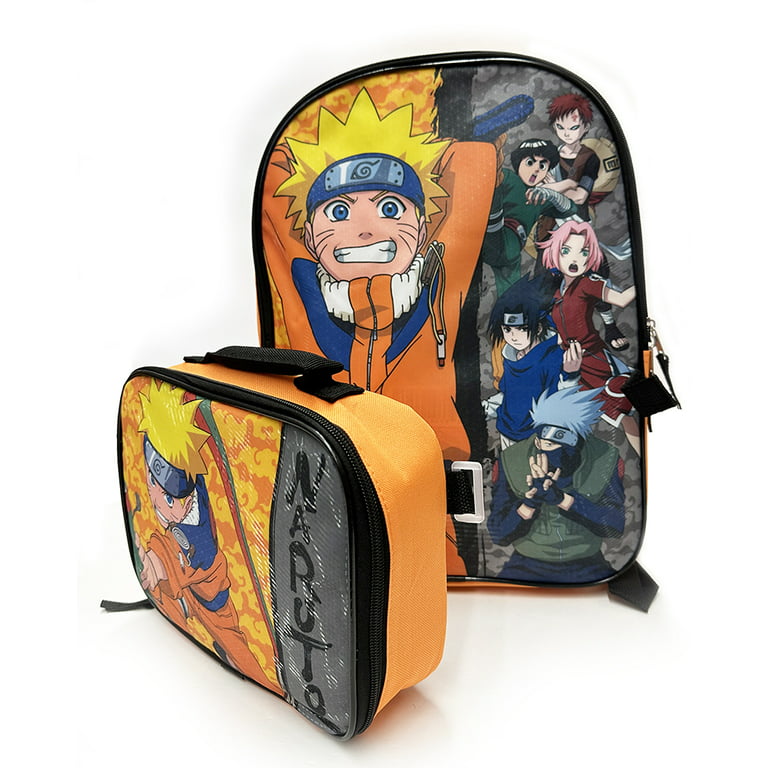 Naruto Shippuden Squad 17 inch Laptop Backpack and Lunch Bag Set, 4-Piece, Orange, Men's, Size: One Size