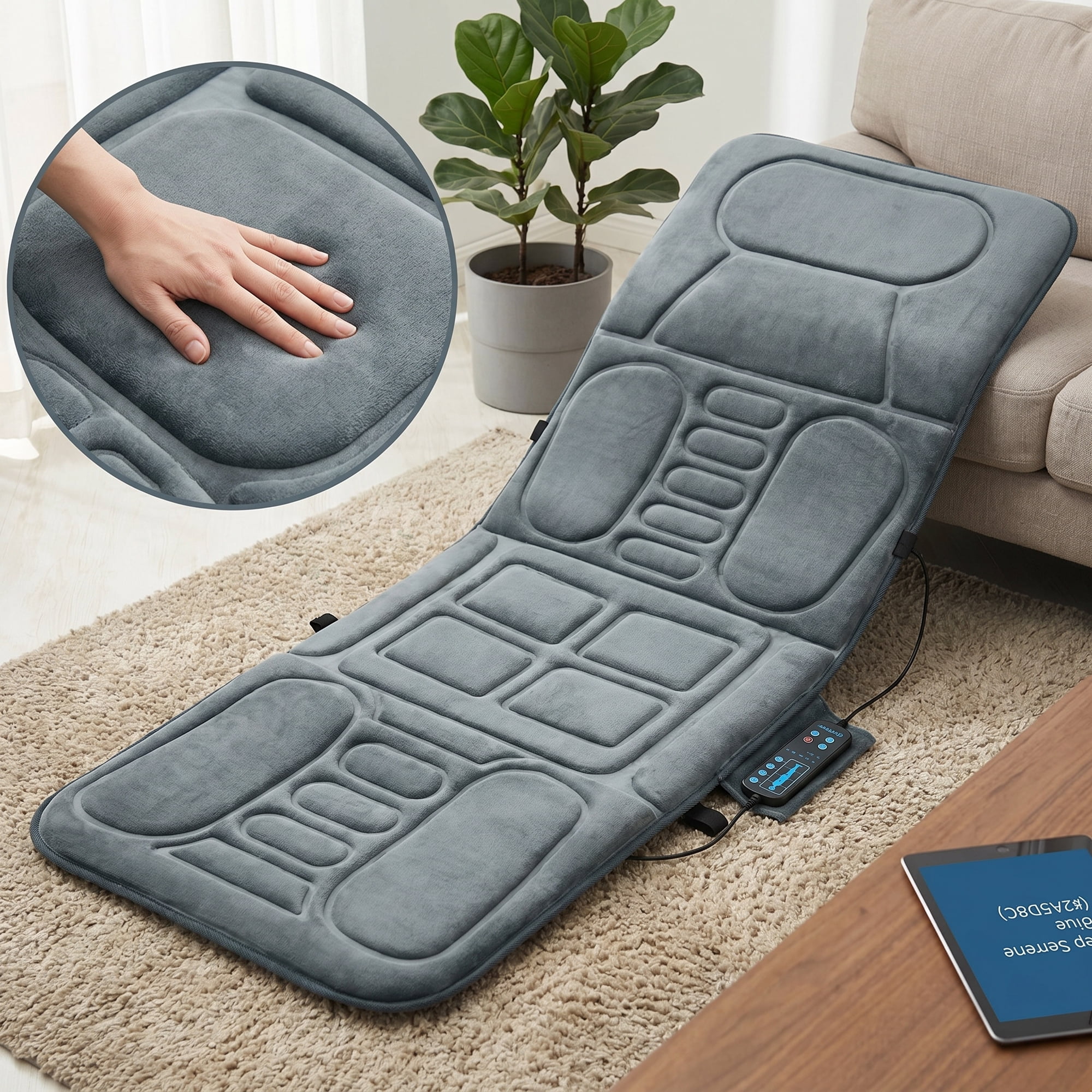 Kadyn Foldable Massage Mat with Heat and 10 Vibration Motors
