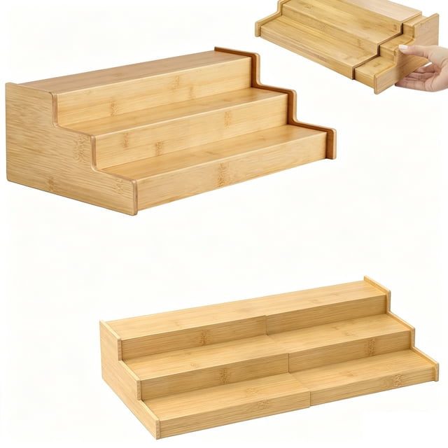 Organizador expandible para botes de especias Estante retráctil de cocina de 3 niveles Estante de almacenamiento multifuncional