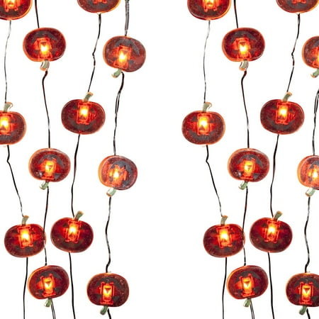 40 acrylic micro jack o lantern pumpkins led 20 light string halloween lights
