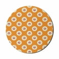thumbnail image 1 of Floral Mouse Pad for Computers, Repeated Rose Flowers in Vintage Design Motifs on Polka Dotted Background, Round Non-Slip Thick Rubber Modern Mousepad, 8" Round, Orange and Multicolor, by Ambesonne, 1 of 2