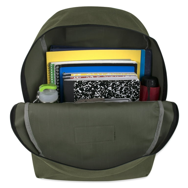 Trailmaker Classic Traditional 17 Inch Unisex Backpacks with Adjustable  Padded Shoulder Straps - Black 