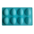 thumbnail image 2 of Silicone Egg Molds, 8 Cavity Easter Egg Molds for Chocolate, Food-grade Half Eggs Shape Silicone Mold for Easter Cake Decorating Diy Baking Peanut Butter Candy Soap Wax Blue, 2 of 7
