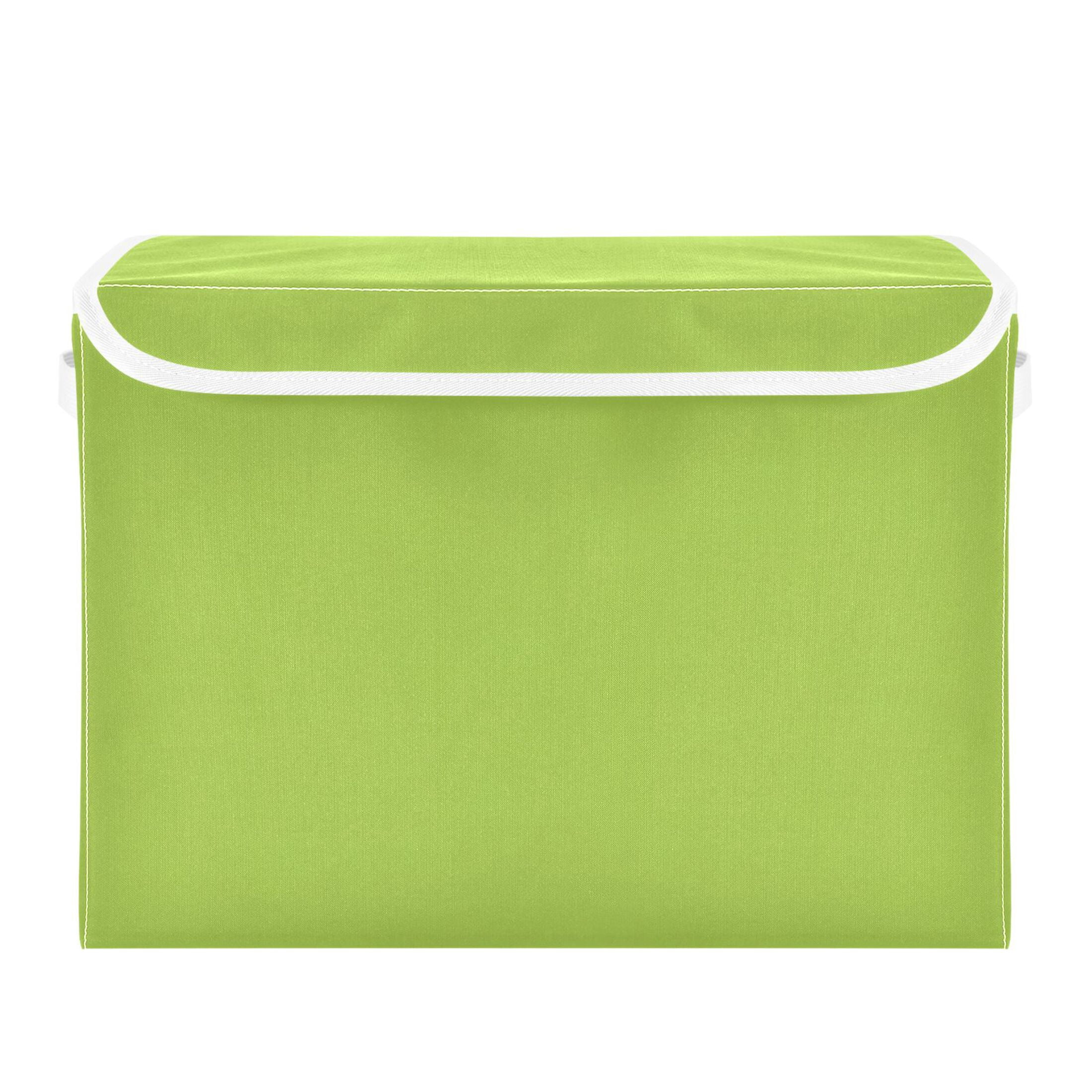 Ryvnso Green Large Lidded Foldable Storage Baskets Cubes Boxes Lids Bin for Home