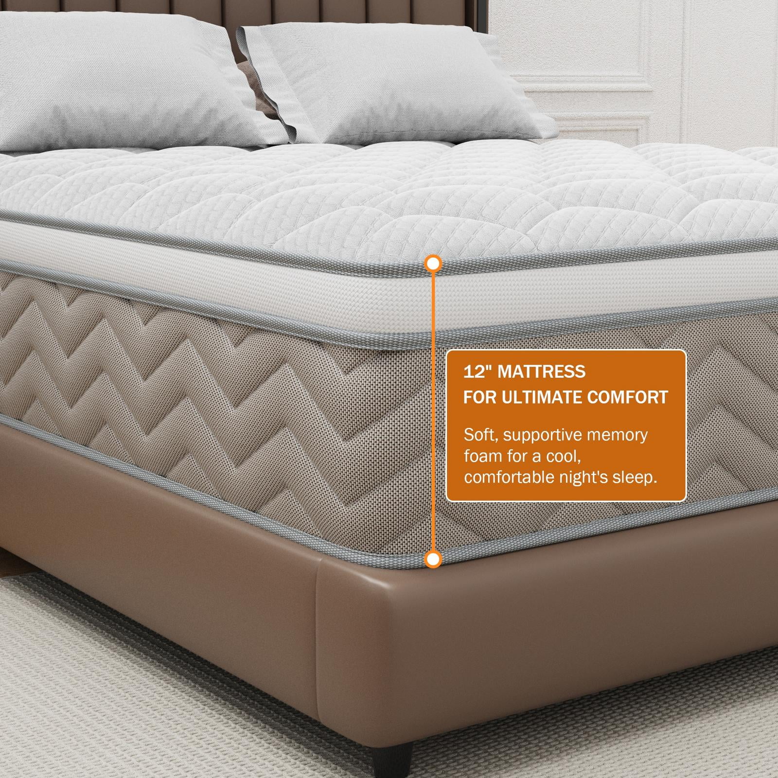 12 Inch Full Size Mattress, Holaki Hybrid Memory Foam Mattress in a Box with Pocket Springs for Cool Night & Pressure Relief, Full Mattress Medium Firm, CertiPUR-US & OEKO-TEX