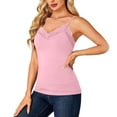thumbnail image 4 of Womens Lace Trim Camisole V Neck Spaghetti Strap Slim Fit Layering Tank Top, 4 of 4