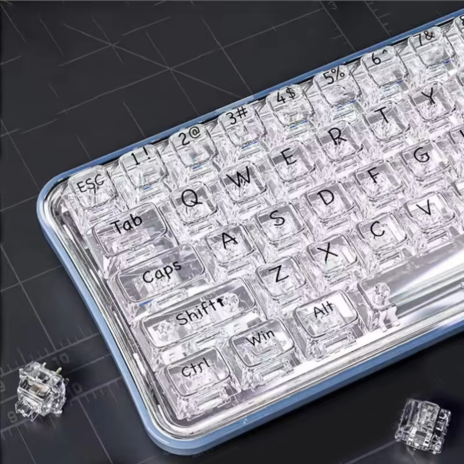 1Set Backlit Translucents Keycap 132Keys CBSA Height Crystal Keycaps for Mechanical Keyboards