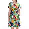 thumbnail image 1 of Saiise Robes d'Été Motif Légumes (2) pour Femmes T-Shirt Décontracté Manches Courtes Robe de Plage Florale avec Poches, 1 of 6
