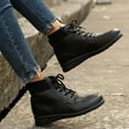 thumbnail image 6 of Wowcloth Women's Fashion Casual Winter Ankle Boots – Solid Color Round Toe Front Lace-Up Flat Heel for Everyday Comfort Wear, 6 of 9