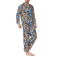 thumbnail image 2 of Bingfone Men's Pajama Set 2 Piece Loungewear PJs, Long Sleeve with Pajama Pants-Colorful Butterfly1, 2 of 7