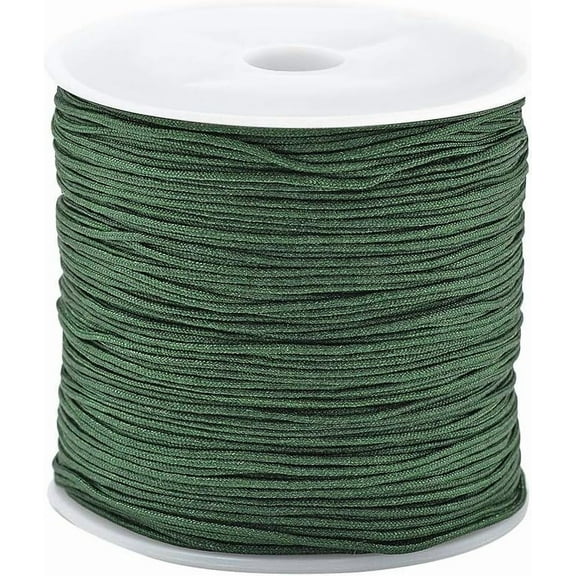 1 Roll 109 Yards Nylon Jewelry Thread Cord 0.8mm Chinese Knotting Beading Cord for DIY Jewellery Making Macrame Kumihimo Shamballa Bracelet - Dark Green