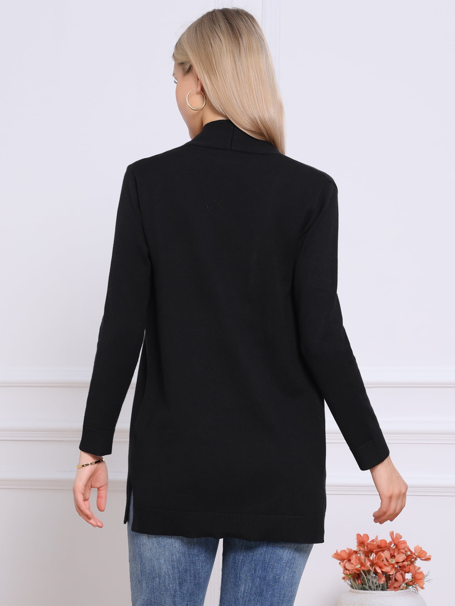 DARING DIVA Women's Casual Knit Open Front Cardigan Sweater XS Black