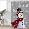 thumbnail image 2 of 54x78 Inch Shower Curtain Decorative Gray Christmas Bathtub Bath Curtains Fabric Waterproof Bathroom Decor Snowflake Snowman Xmas Birds Berry Small Stall Shower Curtain Set with 12 Hooks, 2 of 6