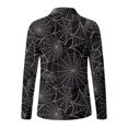 thumbnail image 5 of Jeiento Women's Golf Shirts, Moisture Wicking Festive Tops, Grey Spider Web, Long Sleeve V Neck Quick Dry Sun Protection Top for Yoga, Outdoor Travel and Daily Wear, 5 of 7