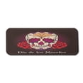 thumbnail image 1 of Day of the Dead Computer Mouse Pad, Dia de Los Muertos Words Spanish Skull Dead Head Skeleton Vivid Print, Rectangle Non-Slip Rubber Mousepad Large, 31" x 12", Plum Red Cream, by Ambesonne, 1 of 2