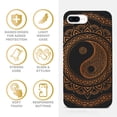 thumbnail image 4 of Case Yard Wooden Case for iPhone-8-Plus Soft TPU Silicone cover Slim Fit Shockproof Wood Protective Phone Cover for Girls Boys Men and Women Supports Wireless Charging Ying Yang Mandala 2 Design, 4 of 7