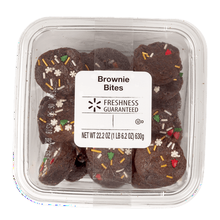 Freshness Guaranteed Holiday Brownie Bites, 22.2 oz, 33 Count (Soft, Baked, Sweet Dessert)