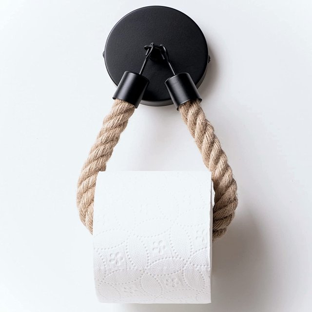 Portarrollos de papel higiénico de pared con perforación - Portarrollos de papel higiénico negro