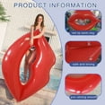 thumbnail image 1 of Water Floating Row Pool Water Red Lips Red Inflatable Floating Bed Swim Ring Floating Row 47Inch, 1 of 7