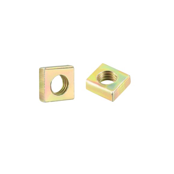 Unique Bargains Square Nuts, M5x8mmx3mm Yellow Zinc Plated Metric Coarse Thread Assortment Kit 25 Pcs