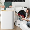 thumbnail image 6 of SpaceAid Double Laundry Hamper 2 Section with Lid and Removable Laundry Bags, 160L Clothes Basket, White, 6 of 7
