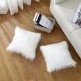 thumbnail image 2 of SZTXJ Cushion Covers Set of 2 Pieces Faux Fur 40X40cm, Super Soft Plush Deluxe Decorative Fuzzy Pillow Cases, Luxury Synthetic for Sofa Living Room Co, 2 of 4