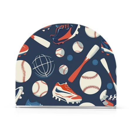 

Baseball Sports Shoe Helmets Acrylic Napkin Holders U-Shape Design Upright Cocktail Napkin Rack Tissue Holder 1 Pack for Kitchen Table Countertop Cafe Bar