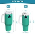thumbnail image 6 of Yayeee 40oz Stainless Steel Tumbler with Straw and Handle Double-Wall Insulated Travel Water Bottle, Green Cat, 6 of 8