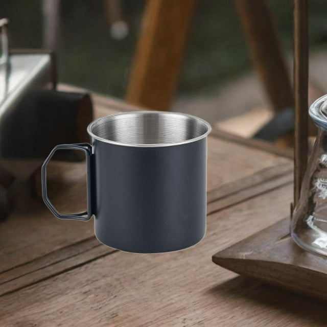 Taza de camping shamjiam 350 ml acero inoxidable con asas plegables