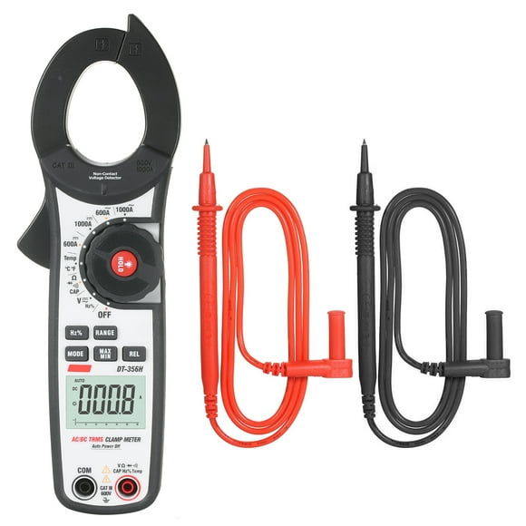 CEM CEM DT-356H 1000A Clamp Meter with 40mm Jaw, 6000 Counts Multimeter for AC/DC Voltage, Resistance, Capacitance, Frequency, Temperature, Diode & Continuity Test, CAT III 600V Safety, Auto-Off, No